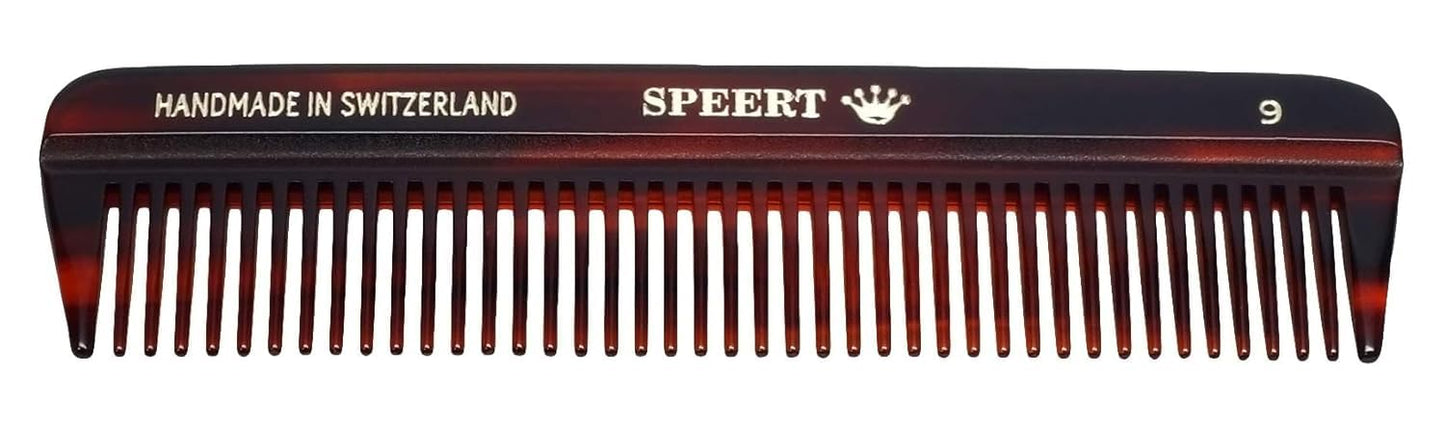 #9 Handmade Wide Tooth Comb Tortoise Havana Acetate Thick Coarse Curly Detangling Parting Grooming Teasing Hair Styling Hairdresser Barber Hairdressing Wet Dry Pocket Travel Women Men Kids