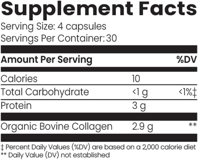 Organic Collagen Australia Pure Hydrolyzed Collagen Capsules – Bioavailable for Skin Elasticity, Hair Health, and Joint Support – Grass-Fed, Pasture-Raised, Paleo & Keto Friendly (120 Caps)