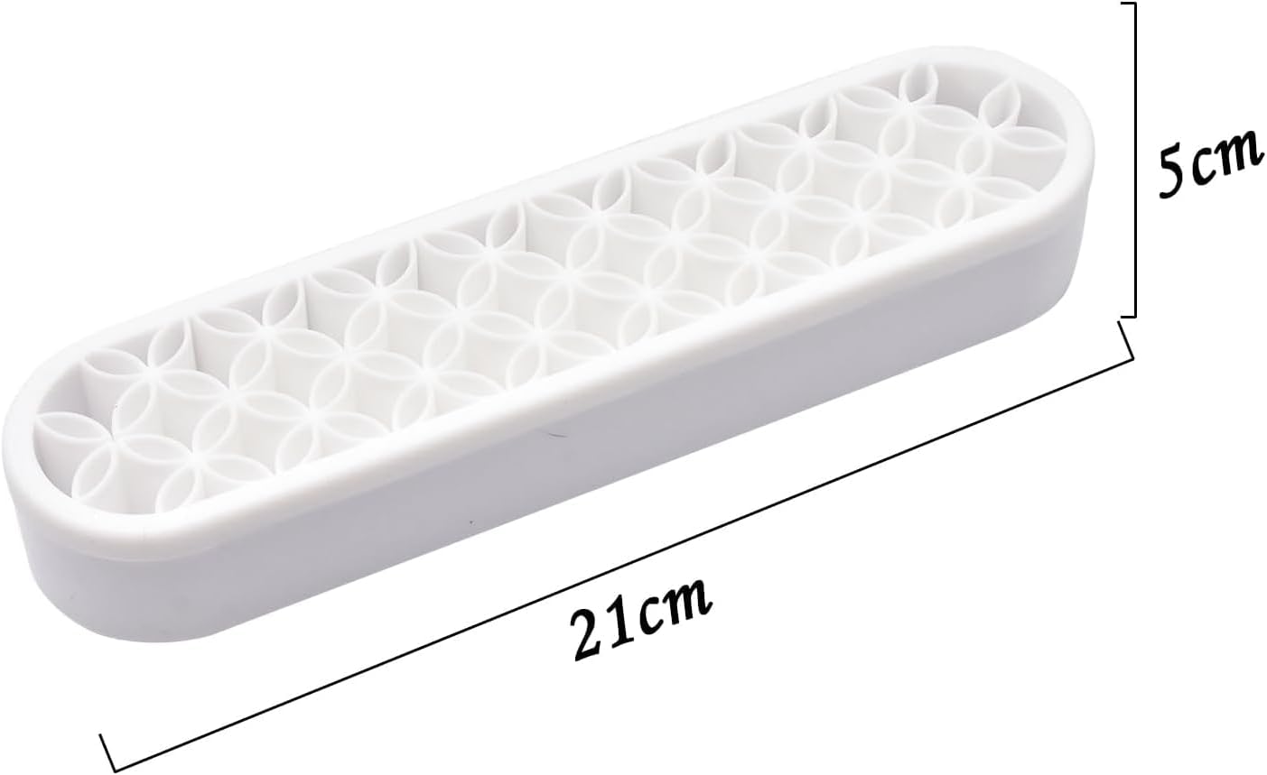 2 PCS Multi-Purpose Cosmetic Storage Box, Desktop Organizers Silicone Make Up Brush Storage Stand Desktop Storage Box for Brush,Pencil,Art Supplies, Painting Brush(White)