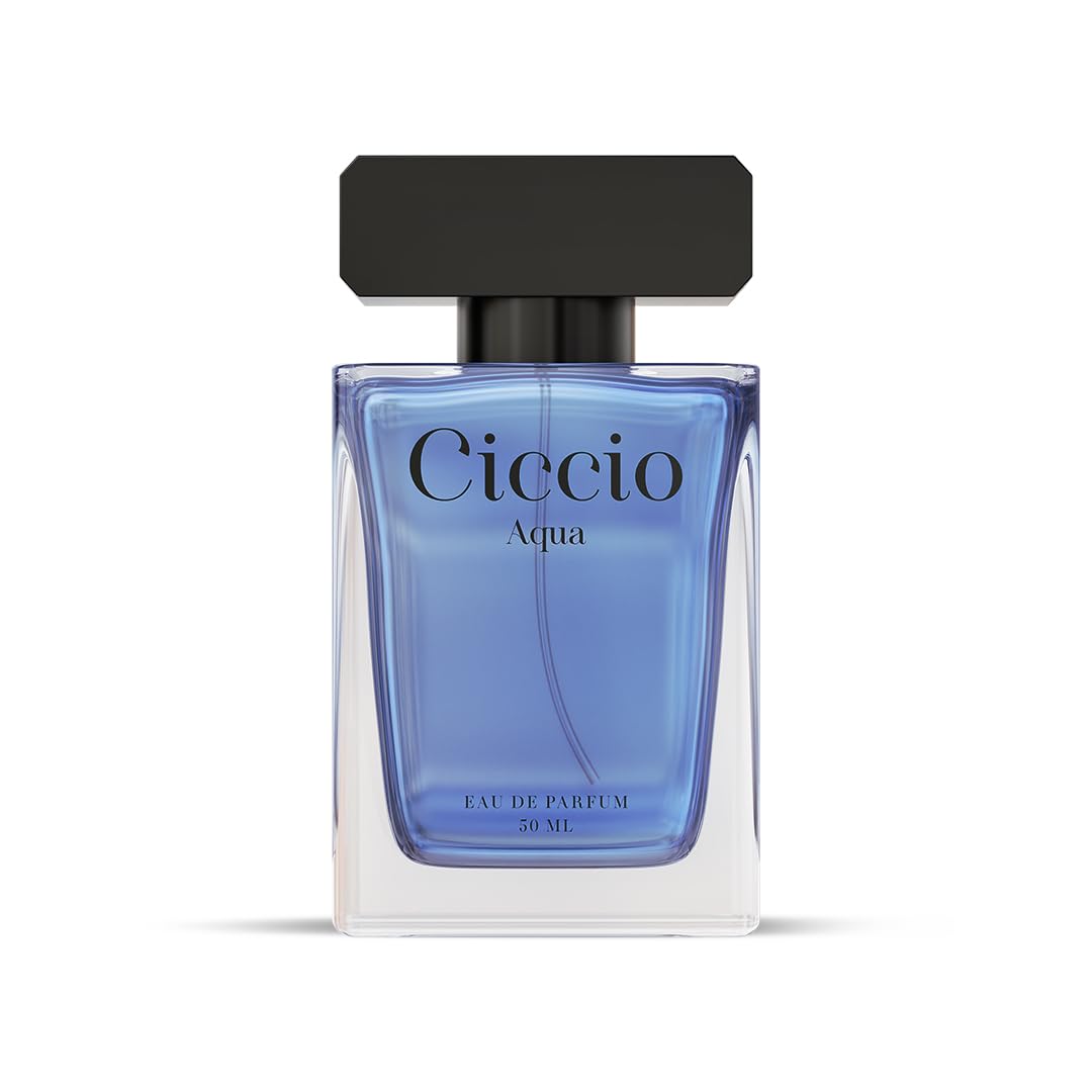 CICCIO Aqua Eau De Parfum for Men, Long Lasting Luxury Fragrance with Bergamot, Lemon, Mandarin & Lavender, Fresh Summer Scent, Daily Wear Perfume, 50ml