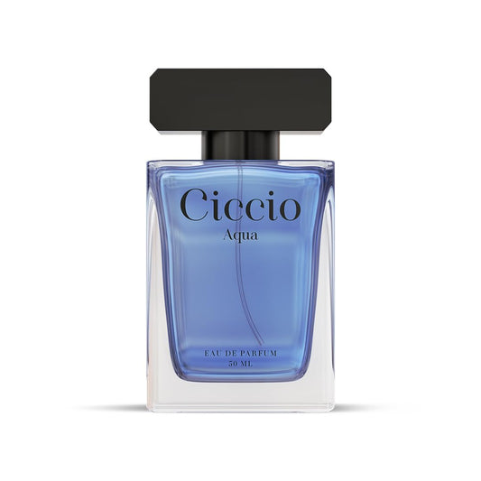 CICCIO Aqua Eau De Parfum for Men, Long Lasting Luxury Fragrance with Bergamot, Lemon, Mandarin & Lavender, Fresh Summer Scent, Daily Wear Perfume, 50ml