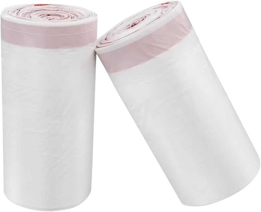 1.5 Gallon Small Trash Bags With Drawstring, White Garbage Bags