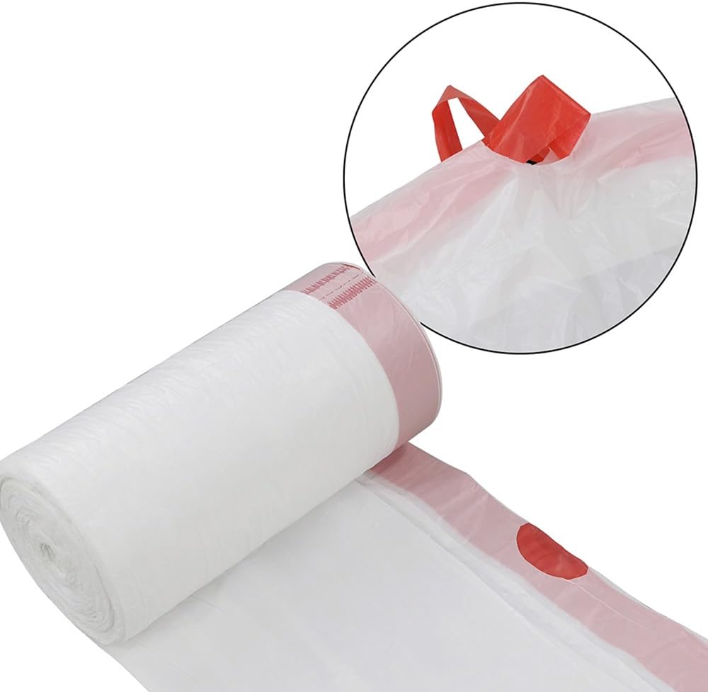1.5 Gallon Small Trash Bags With Drawstring, White Garbage Bags