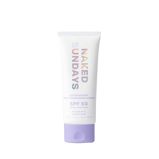 Naked Sundays SPF 50 Antioxidant Body Sunscreen Lotion – Broad Spectrum UVA/UVB Protection, Hydrating & Lightweight – 100ml