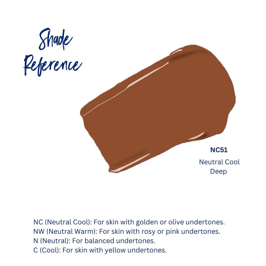 Best Bronze Bombshell Body Makeup - Tattoo Cover Up Makeup & Body Foundation Waterproof - Tattoo Concealer Waterproof for Scars, Varicose Veins Cover Up & Leg Foundation (NC51 Deep Glow)