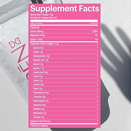 SESEN Hydrolyzed Collagen + Hyaluronic Acid + Biotin en polvo (Pink) Powder 17.6 oz