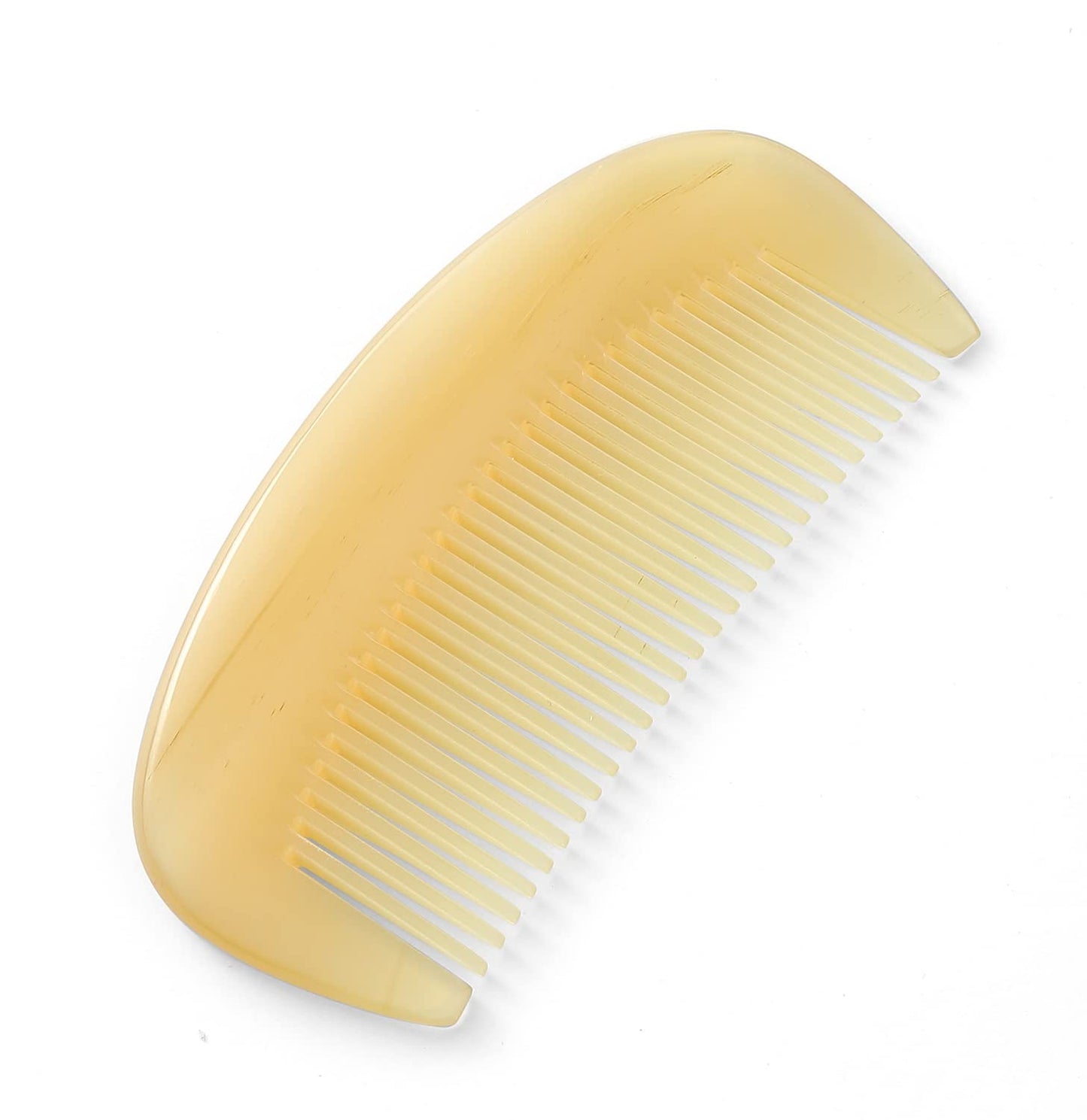 Premium Quality 100% Handmade Anti Static Natural Sheep Horn Comb - Professional Detangling Massage Comb (Semicircle STY1)