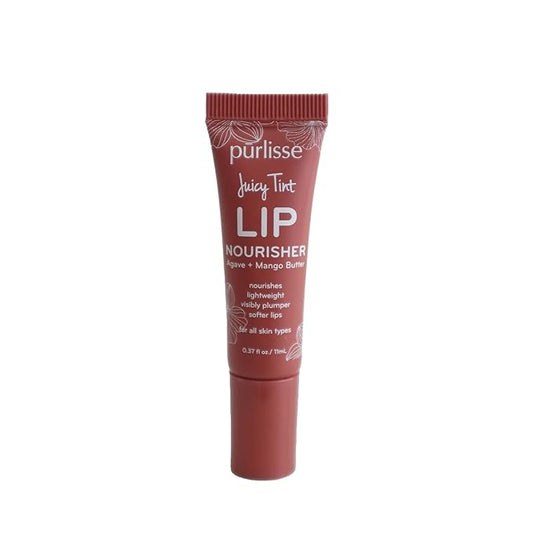 pürlisse Juicy Tint Moisturizing Tinted Lip Balm for Women - Hydrating Lip Treatment for Dry Cracked Lips - Enriched with Shea Butter & Jojoba Oil for Plumper Soft Lips - Nude Shine (.38 oz)