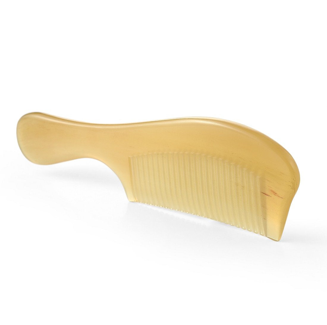 Premium Quality 100% Handmade Anti Static Natural Sheep Horn Comb - Professional Detangling Massage Comb (Smooth Handle)