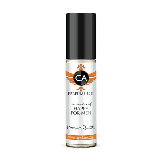 CA Perfume Impression of Happy For Men Eau De Parfum Citrus Aromatic Scent Long Lasting Cologne for Men Travel Size TSA Ready for Day and Night Wear 0.33 Fl Oz 10ml