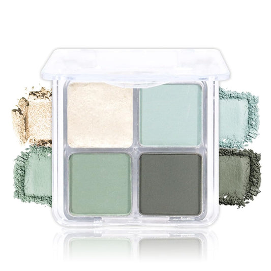 Light Green 4Colors Eyeshadow Makeup Palette,Mint Green Natural Neutral Powde Eye Shadow Palettes for Older Women,Long Lasting Naturing-Looking,Lightweight,Waterproof,Eye Makeup Kit Travel Size,Vegan