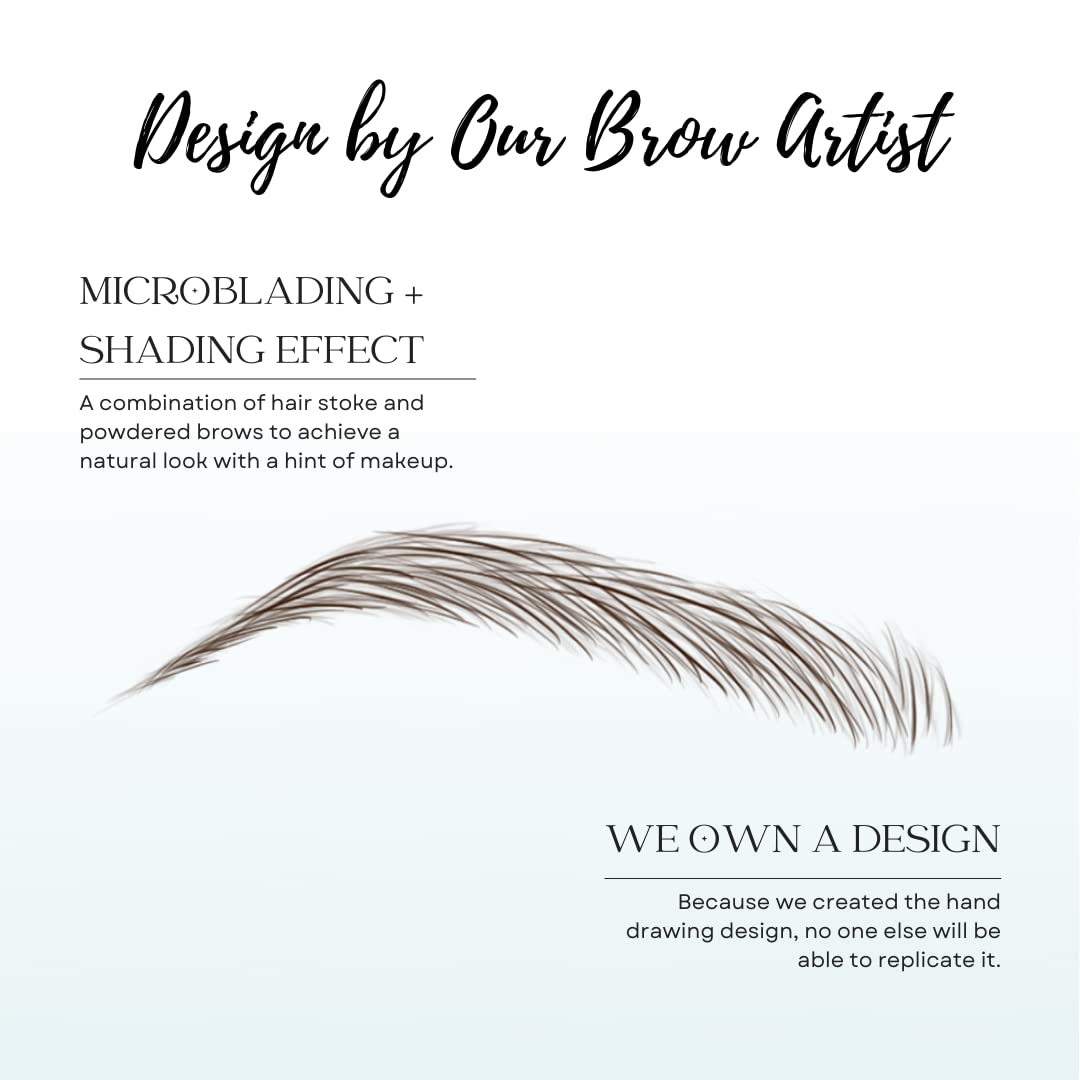 Bliss and Beyond USA | Waterproof Eyebrow Tattoo Stickers. A real hair stroke look. Hair replacement without surgery. Solution for hair loss. Bushy Tinted eyebrow tattoos. (New Las Vegas, Light Brown)