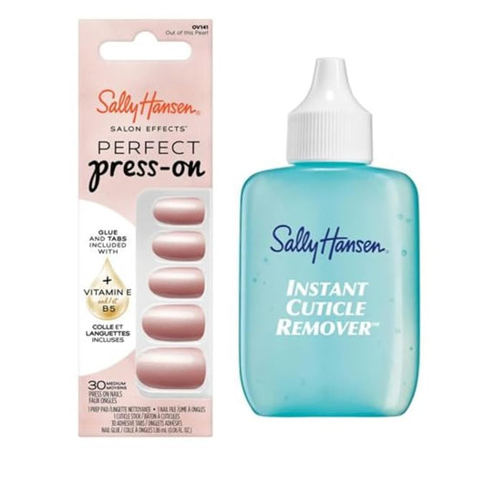 Sally Hansen Instant Cuticle Remover & Salon Effects Out of This Pearl Press On Nails Kit, Nail Treatment & Manicure Set