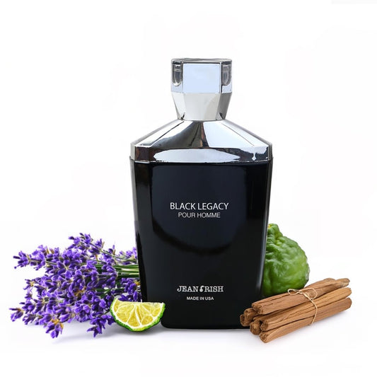 Jean Rish Black Legacy Pour Homme Eau De Toilette for Men (3.4 Fl Oz / 100ml) with Sandalwood, Lavender & Bergamot Notes - Long Lasting and Luxury Fragrance