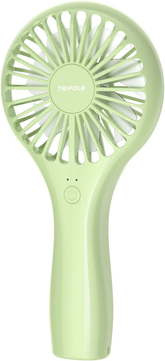 TriPole Mini Handheld Fan Personal Portable Fan, Battery Operated Rechargeable Fans Speed Adjustable Powerful Small Eyelash Fans for Stylish Kids Girls Women Indoor Outdoor Travelling, Green