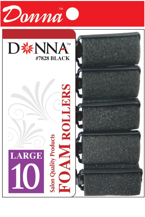 DONNA Foam Hair Rollers, 1"(D) LARGE - Reliable Foam Material, Time Saving Heatless Hair Curler for Wavy Hairstyles, All Hair Types, Hairdressing & Styling, 1 Count