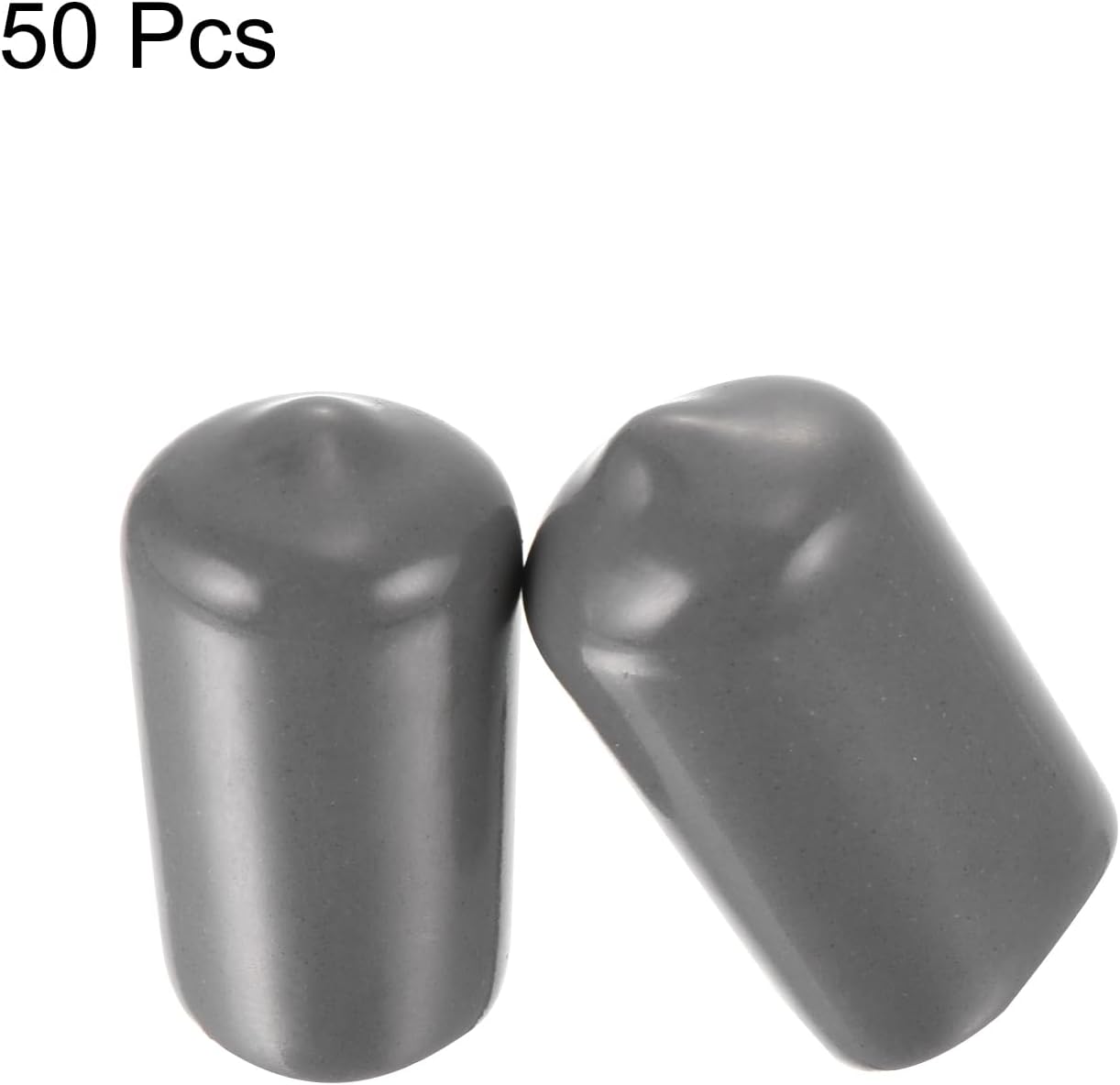 uxcell 50pcs Rubber End Caps 13mm(1/2 inch) ID Vinyl PVC Round Tube Bolt Cap Cover Screw Thread Protectors Dark Grey