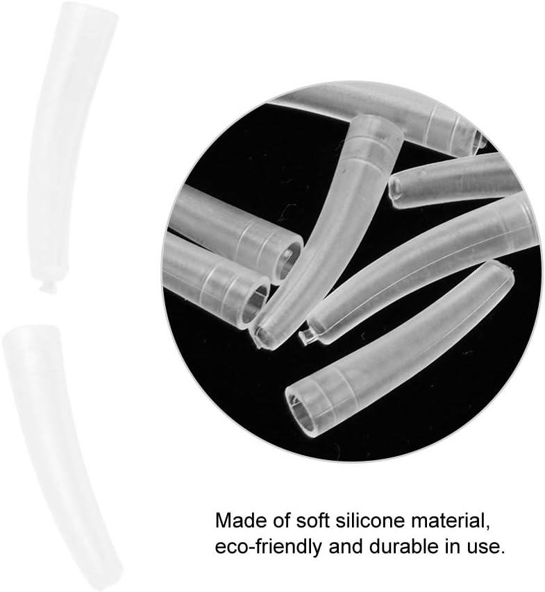 10Pcs Tweezers Cover, Grafting Eyelashes Tips Covers, Transparent Plastic Elbow Tweezers AntiDust NonSlip Eyelashes Grafting Tool