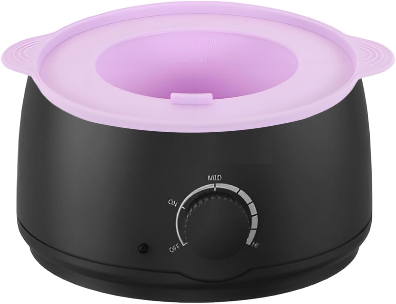 14 oz Silicone Wax Warmer Liner, Silicone Wax Bowl for Wax Warmer, Non-Stick Wax Melt Warmer Wax Pot, Reusable Wax Melt Liner with 100 Pcs Waxing Sticks Body Hair Removal Sticks (2pcs Purple)