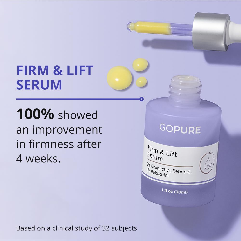 goPure Power Serum Trio Set - Radiant Vitamin C Serum, Hydrating Hyaluronic Acid, Bakuchiol and Retinol for Visibly Brighter, Moisturized, and Firmer-Looking Skin - Set of 3, 1.0 fl oz