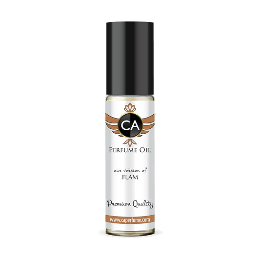 CA Perfume Impression of Flam Unisex Fragrance Oil Floral Woody Scent Long Lasting Perfumes for Women & Men Travel Size TSA Ready Mini Parfum Body Oil Roll-on 0.33 Fl Oz 10ml