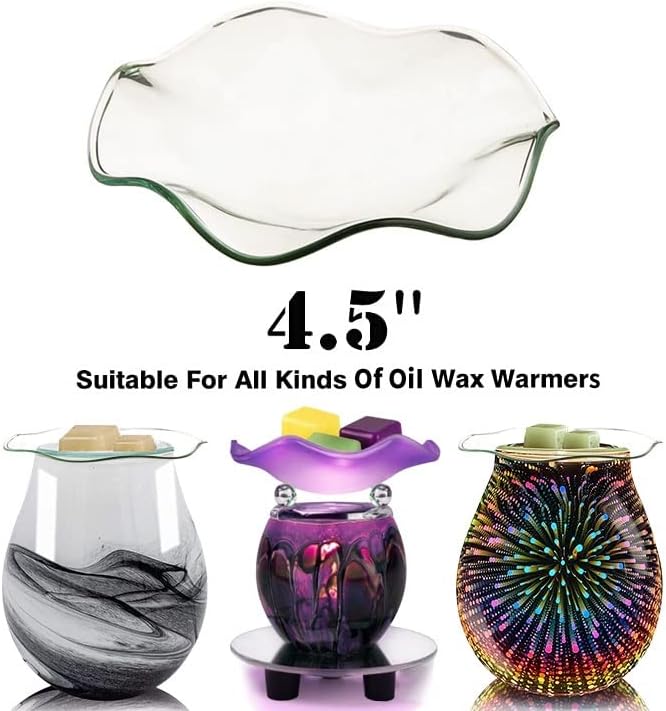 HUNANBANG Electric Oil Melt Warmer Electric Wax Melt Warmer Replacement Parts Wax Melter Fragrance Oil Warmer Burner Spare Dish(Dish*2lotus)