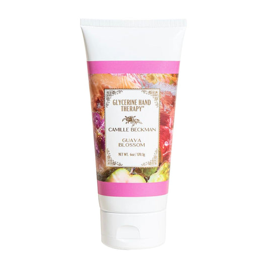 Camille Beckman Glycerine Hand Therapy Cream, Guava Blossom, Ultra Moisturizing Hand Cream for Dry, Cracked Hands, Non-Greasy, Paraben-Free, Made in USA, 6 Ounce