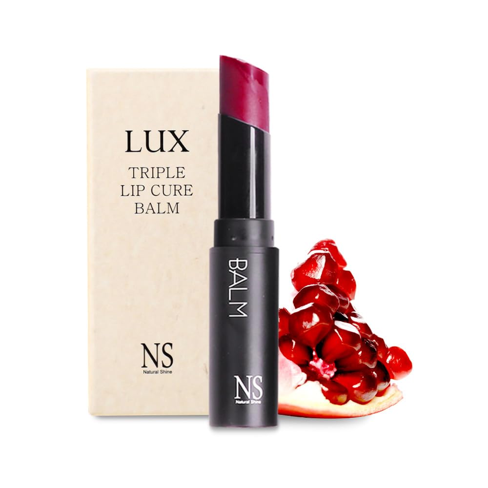 Lux Triple Lip Cure Balm (0.17 oz) (AURA (Deep Magenta Pink)) 4 million units sold in Korea, Natural Tinted Korean Lip Balm, Petroleum/Paraben Free, Lip Butter,lip balm hydrating,tinted moisturizer