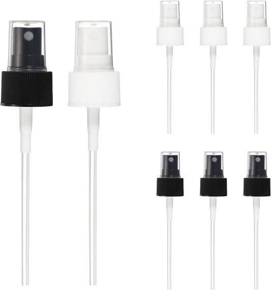 Fine Mist Spray Top, Spray Bottle Top Nozzle Sprayer Reusable Replacement for 24 Caliber Bottles Pump - Fitting For(Essential Oil Bottle/Perfumes/Cleaning Solution) 8 Pcs & 2 Color