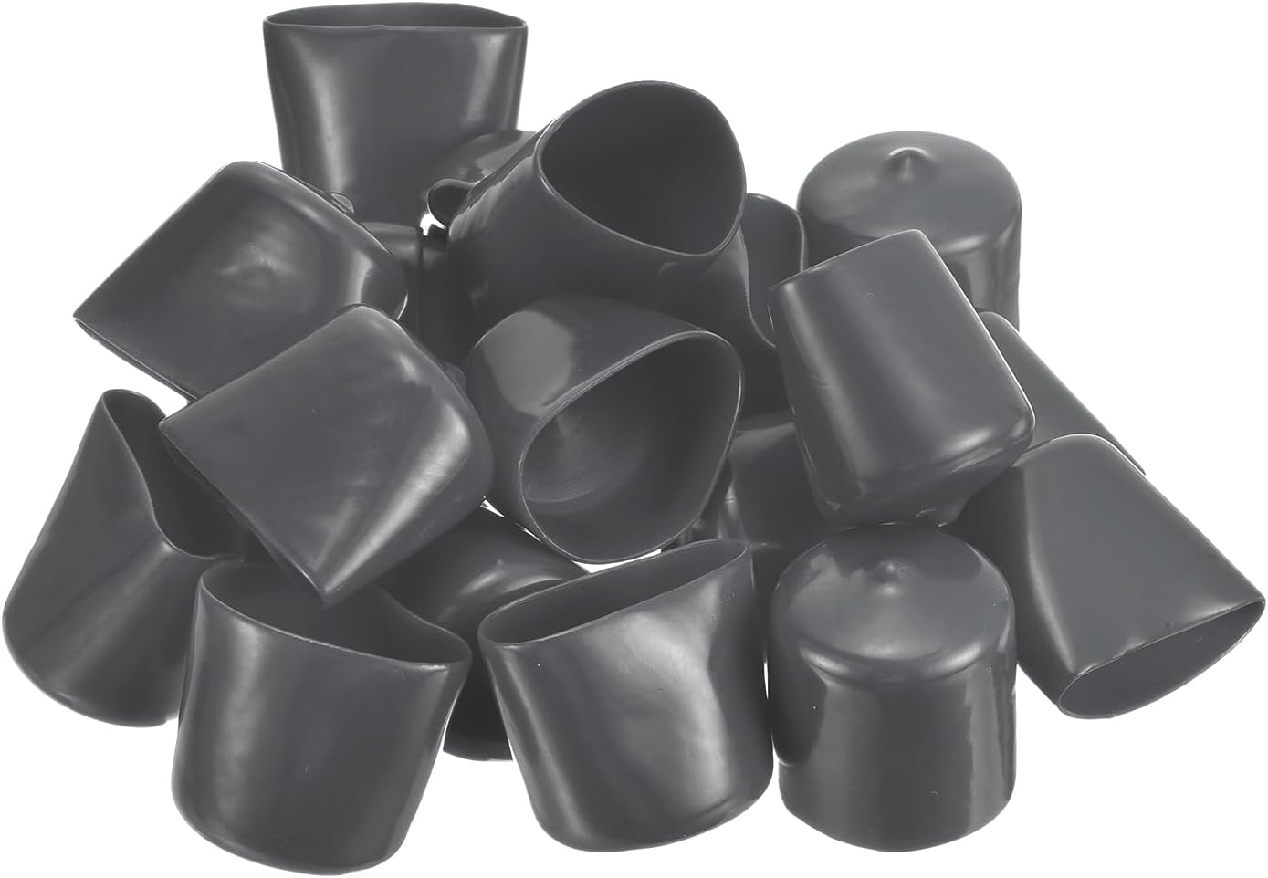 uxcell 50pcs Rubber End Caps 27mm(1 1/16") ID Vinyl PVC Round Tube Bolt Cap Cover Screw Thread Protectors Dark Grey