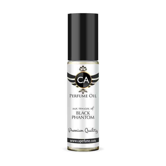 CA Perfume Impression of Black Phantom Unisex Eau De Parfum Amber Vanilla Scent Long Lasting Unisex Fragrance Travel Size TSA Ready for Day and Night Wear 0.33 Fl Oz 10ml