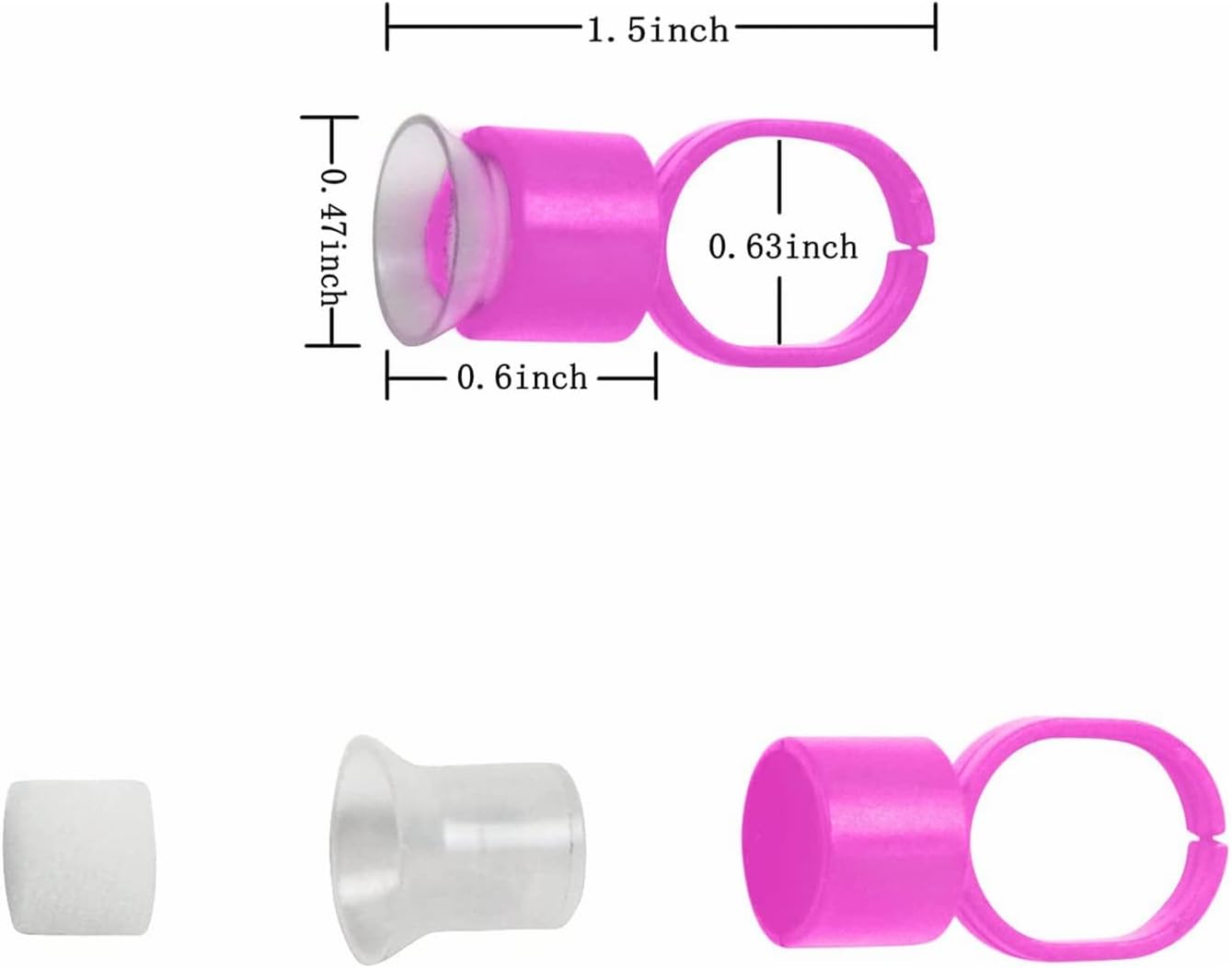 Ink Ring Cups,100pcs Pink Microblading Pigment Glue Rings with Sponge Ink Cups Caps Permanent Makeup Eyelash Eyebrow Extensions Medium Holder for Microblading Supplies (100)