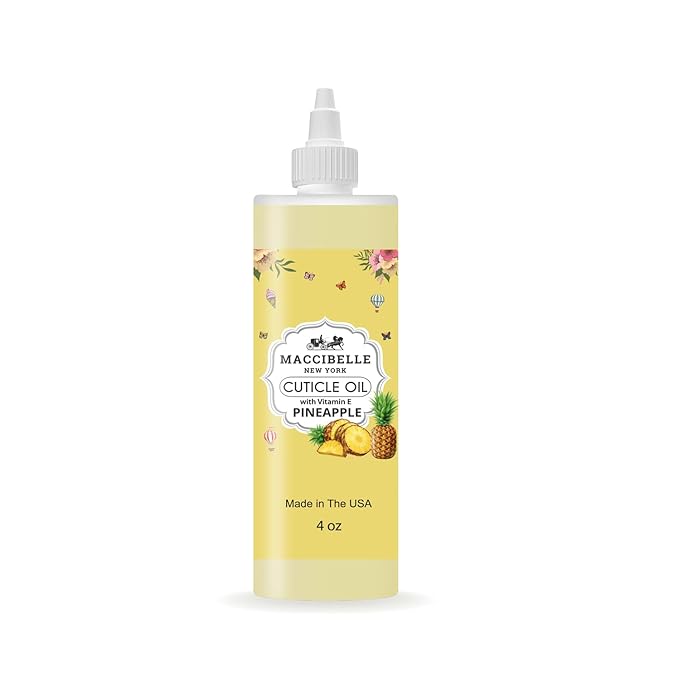 Maccibelle Cuticle Oil For Nails Refill size for Dry Cracked Cuticles (4 Ounce, Pineapple)