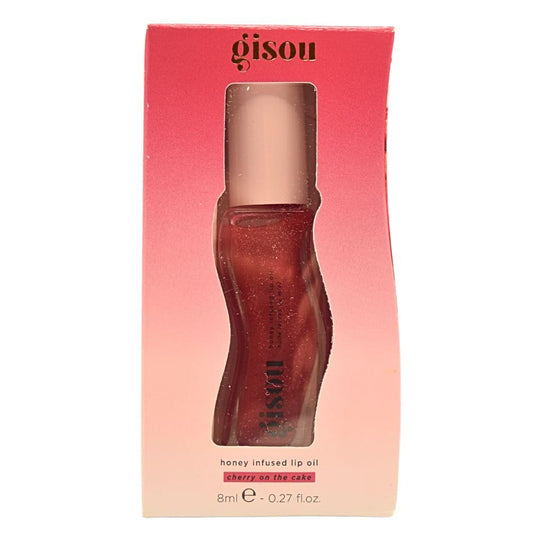 Gisou Honey Infused Hydrating Lip Oil, Nourishing Lip Moisturizer for Dry Lips, 0.27 fl oz (Cherry On The Cake)
