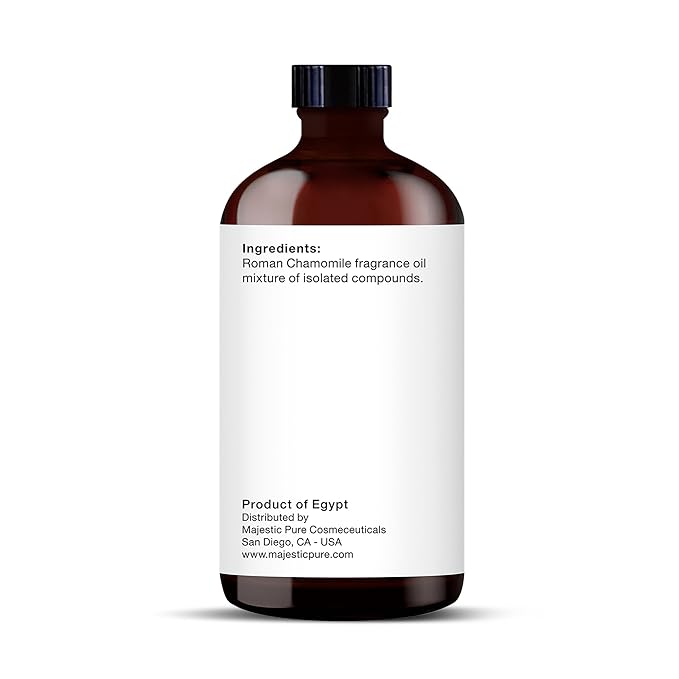 MAJESTIC PURE Chamomile Essential Oil | 100% Pure and Natural | Premium Grade Essential Oils for Hair Care, Home Diffusers, Skin, Aromatherapy, Massage and Humidifiers | 4 Fl Oz