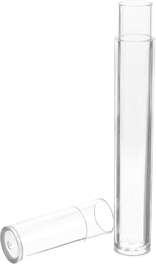 FRCOLOR Plastic Tweezers Storage Case Travel Clear Cylindrical Shape Dustproof Organizer Box for Tweezers Makeup Brush Eyelash Tools Plastic 5.9 Inches