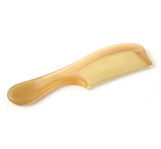 Premium Quality 100% Handmade Anti Static Natural Sheep Horn Comb - Professional Detangling Massage Comb (Smooth Handle)