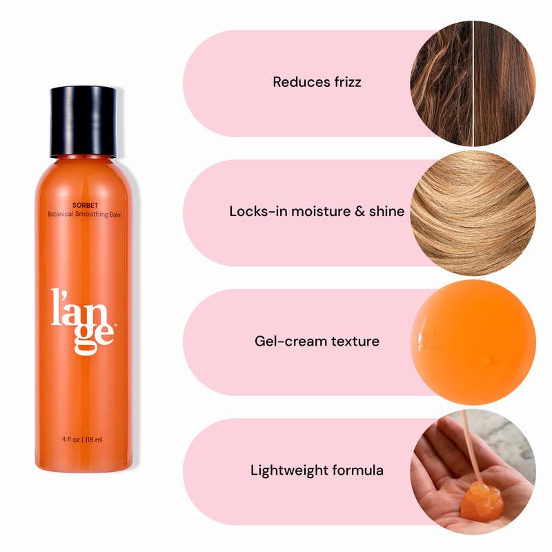 L'ANGE HAIR Sorbet Botanical Smoothing Balm | Biotin Leave-In Conditioner for Frizzy Hair & Curly Hair Styling | Best Anti-Frizz Hair Straightening Products | Extention Safe