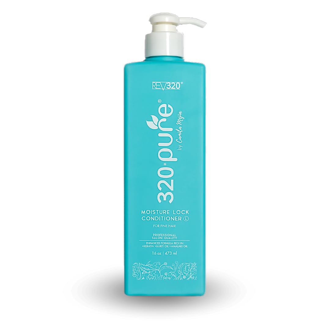 Rev320 320Pure Moisture Lock Conditioner for Fine Hair, Keratin and Argan Oil Hydrating Hair Conditioner, Restore Thin, Dry, & Color-Treated 16oz