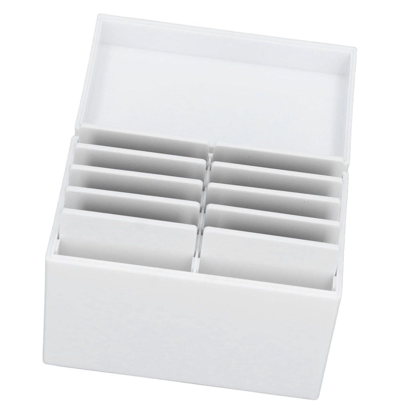 10 Layers Acrylic Eyelash Storage Box with Magnetic Bottom Extension Grafting Tool False Eyelashes Glue Pallet Holder (White)