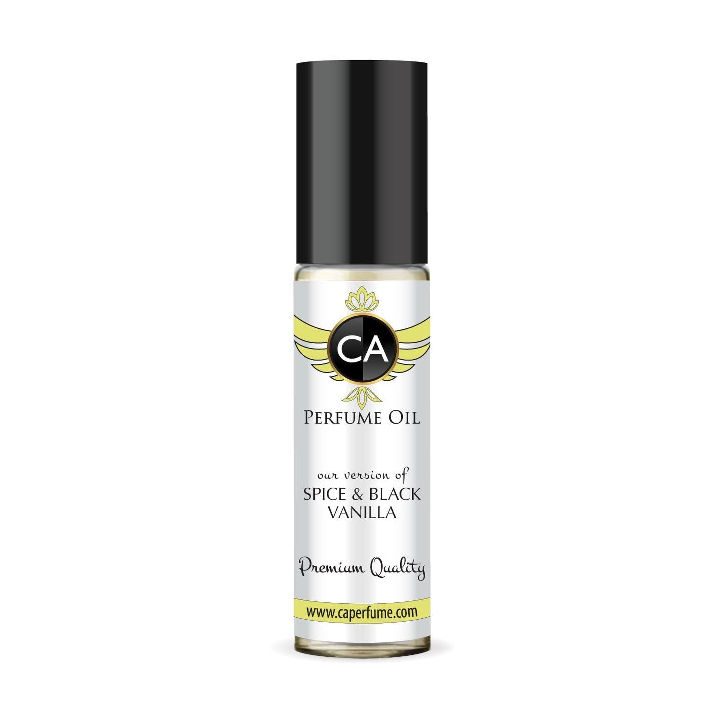 CA Perfume Originals Spice & Black Vanilla for Men Perfume Oil Vanilla Scent Long Lasting Cologne for Men Travel Size TSA Ready Mini Parfum Body Oil Roll-on 0.33 Fl Oz 10ml