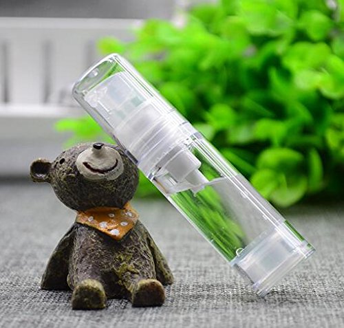 5ML Airless Pump Bottle-Empty Refillable Airless Vacuum Pump Cream Lotion Bottle Travel Bottles Toiletries Liquid Container for Cosmetic Make-up Pack of 6 (Transparent)