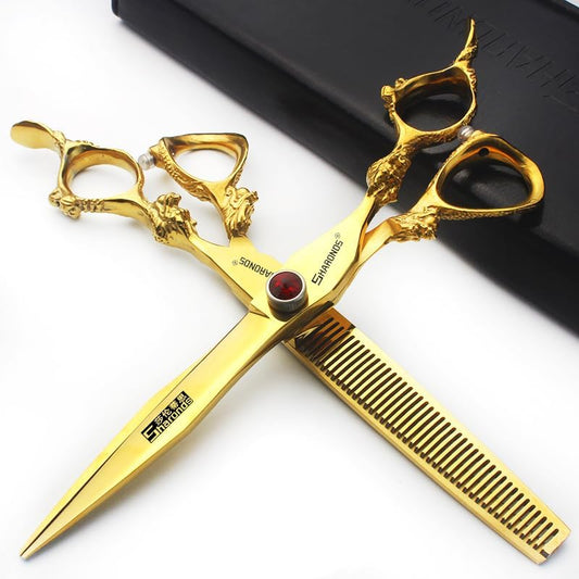 Super Sharp Hair Scissors 6/7/7.5/8/9 inch, Providing a Stable Feel.. (7inch-2pc-A)