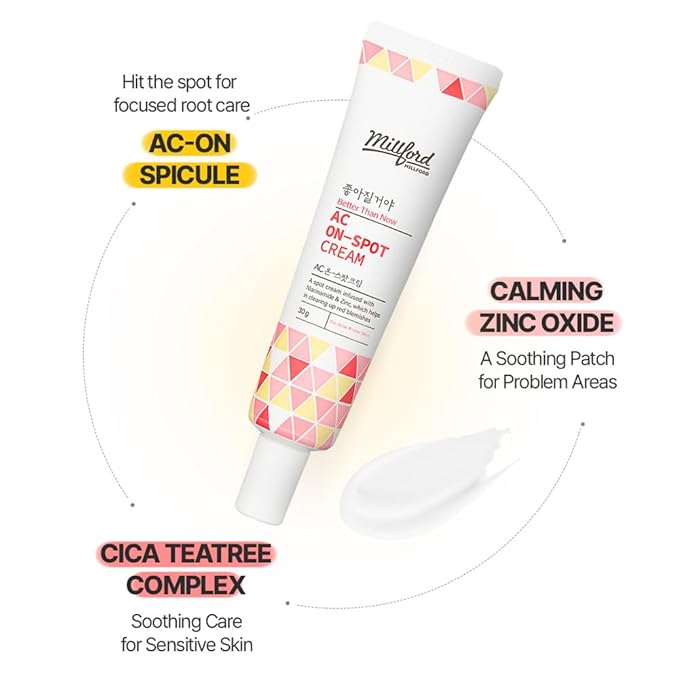 AC Acne Care Kit Clean & Treat - On-Spot Cream, 30 g., Zinc Oxide 10%, Niacinamide 2% & Triple Daily Toner, 200 ml, AHA/BHA/PHA