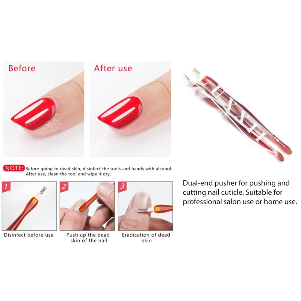 (2 Pack) Cuticle Trimmer Remover Pusher Dead Skin Callus Removal Fork Brown (B)