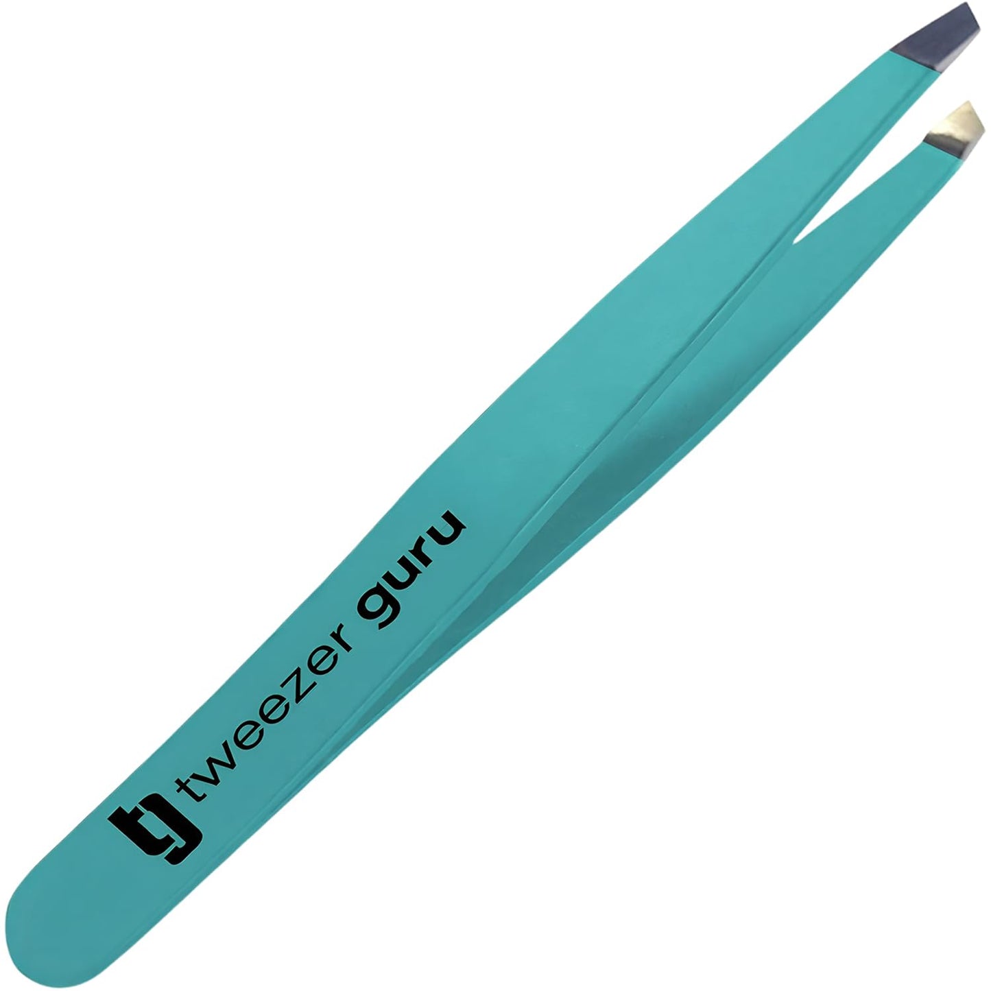 Tweezer Guru Tweezers for Women Facial Hair & Men – Precision Slant-Pointed Eyebrow Tweezer for Ingrown Hair, Blackhead & Splinter Removal (Teal)