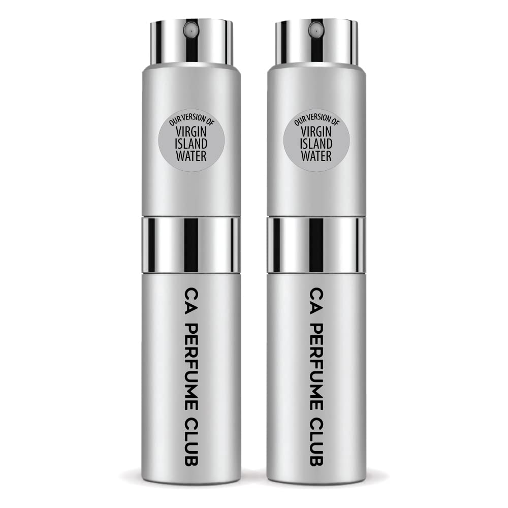 CA Perfume Impression of Virgin Island Water for Women and Men Citrus Scent Long Lasting Unisex Fragrance Eau De Parfum Travel Size Refillable Atomizer Spray 0.27 Fl Oz 8ml Pack of 2