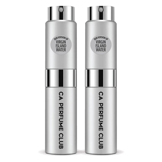 CA Perfume Impression of Virgin Island Water for Women and Men Citrus Scent Long Lasting Unisex Fragrance Eau De Parfum Travel Size Refillable Atomizer Spray 0.27 Fl Oz 8ml Pack of 2
