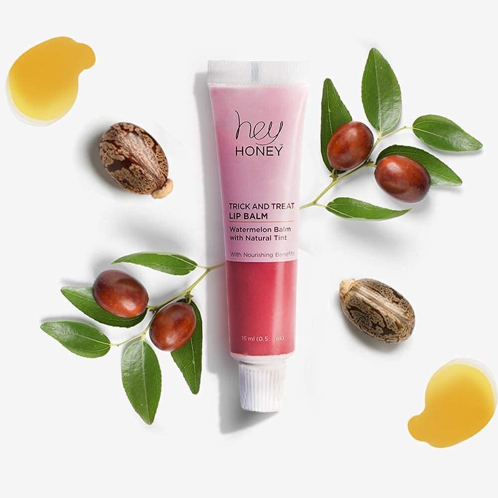 Hey Honey Trick and Treat Watermelon Plumping Lip Balm, 2 In 1 Natural Tint with Hydrating & Moisturizing Properties