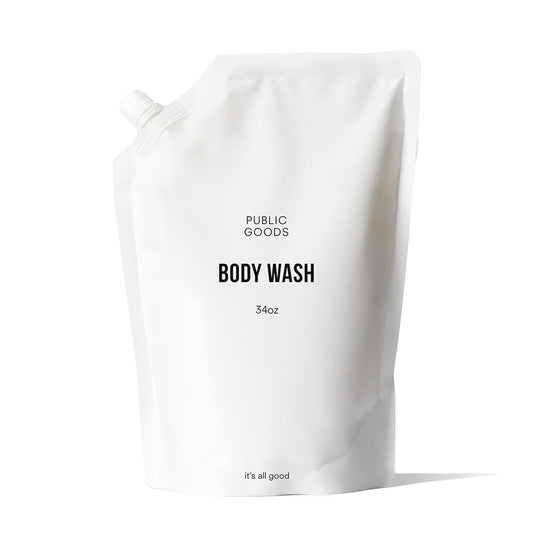 Public Goods Body Wash for Men and Women | Natural Soap for Bath & Shower | Body Scrub Made with Organic Essential Oils | Sulfate & Paraben Free | Vegan Friendly | 34 Fl Oz Refill